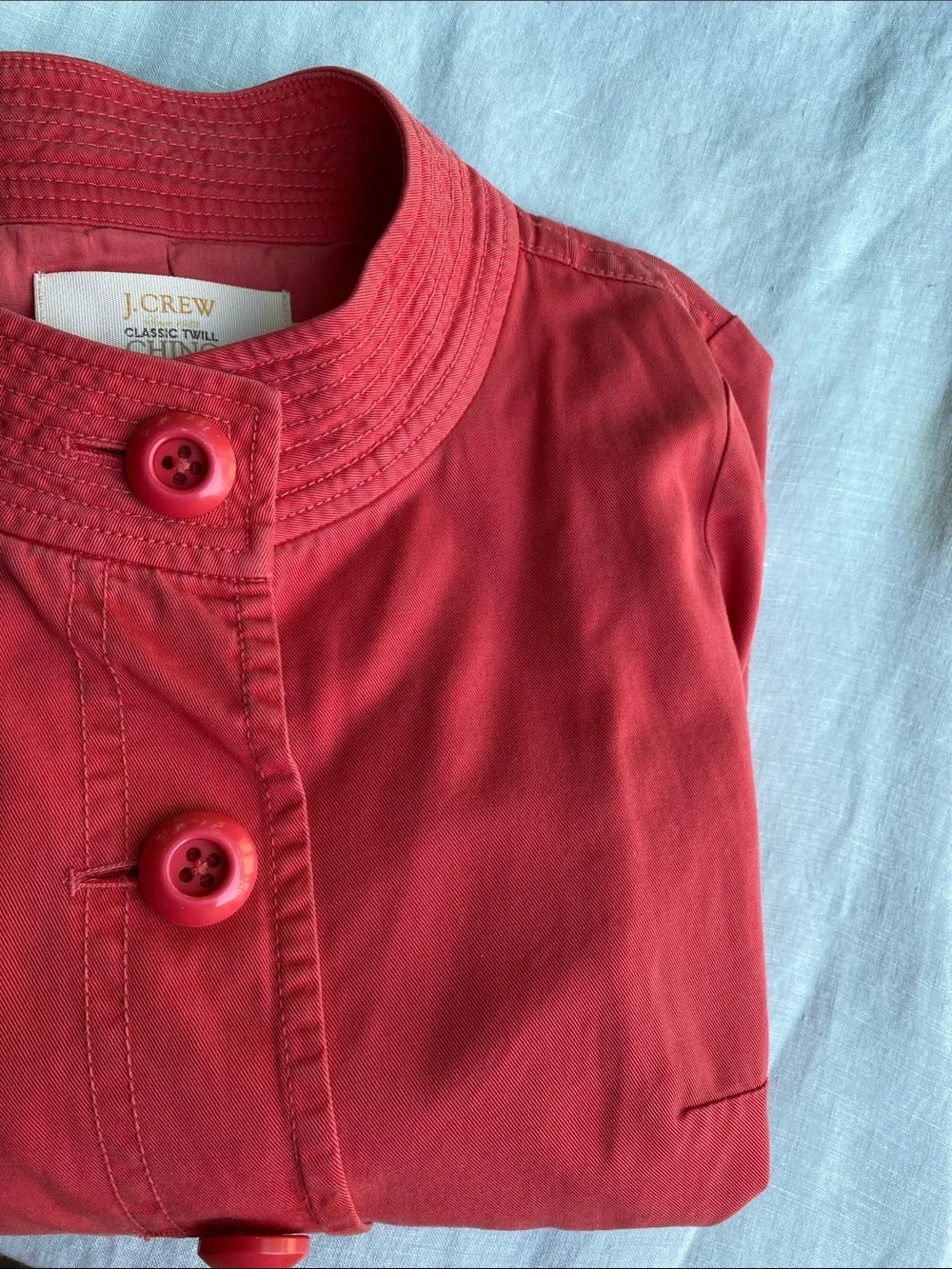 J. Crew strawberry ice pink cotton twill cropped chino Colette jacket
